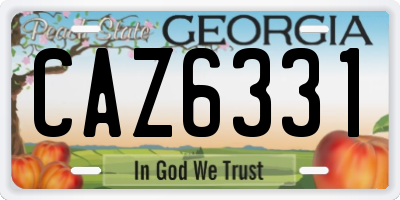 GA license plate CAZ6331