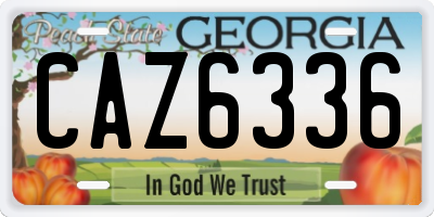GA license plate CAZ6336