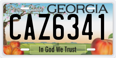 GA license plate CAZ6341