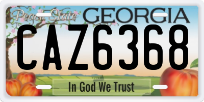 GA license plate CAZ6368