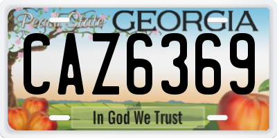 GA license plate CAZ6369