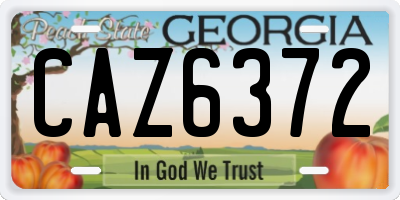GA license plate CAZ6372