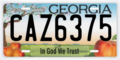GA license plate CAZ6375