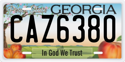 GA license plate CAZ6380