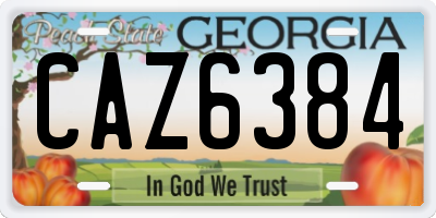 GA license plate CAZ6384