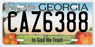 GA license plate CAZ6388