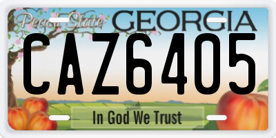 GA license plate CAZ6405