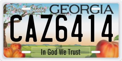 GA license plate CAZ6414