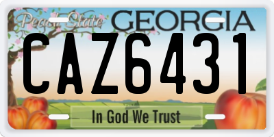 GA license plate CAZ6431