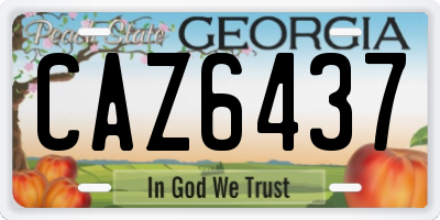 GA license plate CAZ6437