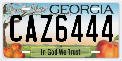 GA license plate CAZ6444