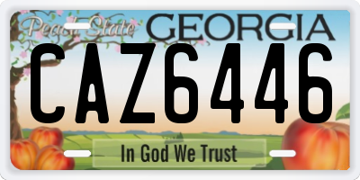 GA license plate CAZ6446