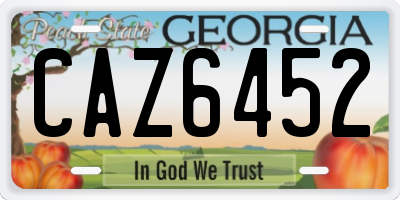 GA license plate CAZ6452
