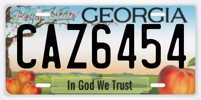 GA license plate CAZ6454