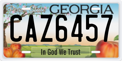 GA license plate CAZ6457