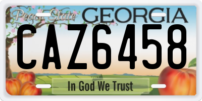 GA license plate CAZ6458
