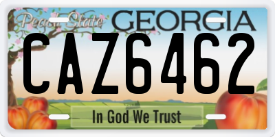 GA license plate CAZ6462