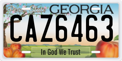 GA license plate CAZ6463