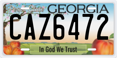 GA license plate CAZ6472