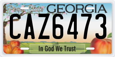 GA license plate CAZ6473