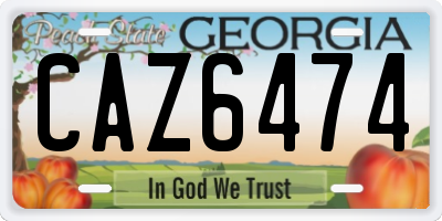 GA license plate CAZ6474
