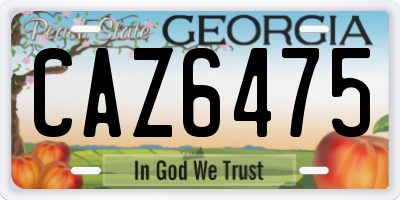 GA license plate CAZ6475