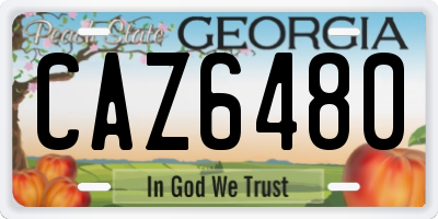 GA license plate CAZ6480