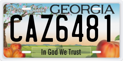 GA license plate CAZ6481