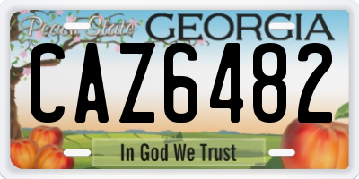 GA license plate CAZ6482