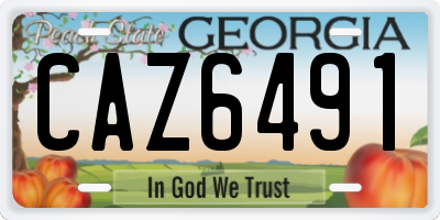 GA license plate CAZ6491