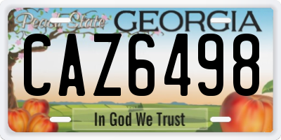 GA license plate CAZ6498