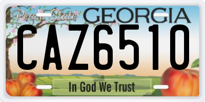 GA license plate CAZ6510