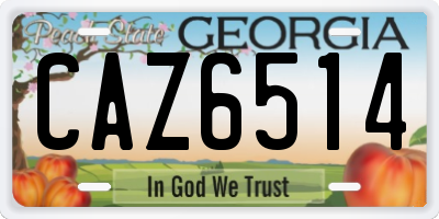 GA license plate CAZ6514