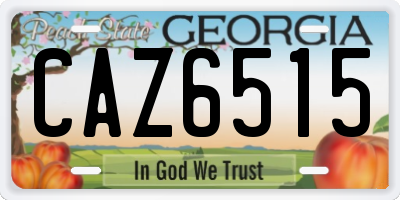GA license plate CAZ6515