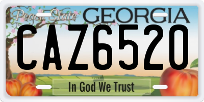 GA license plate CAZ6520