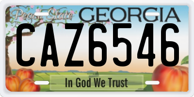 GA license plate CAZ6546