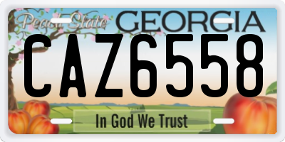 GA license plate CAZ6558