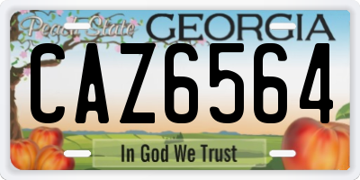 GA license plate CAZ6564