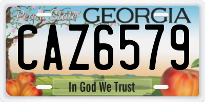 GA license plate CAZ6579