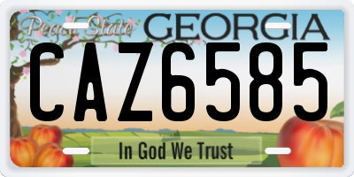 GA license plate CAZ6585