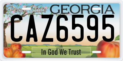 GA license plate CAZ6595