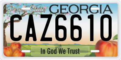 GA license plate CAZ6610