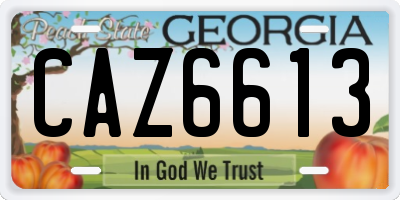 GA license plate CAZ6613
