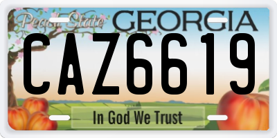 GA license plate CAZ6619