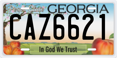 GA license plate CAZ6621