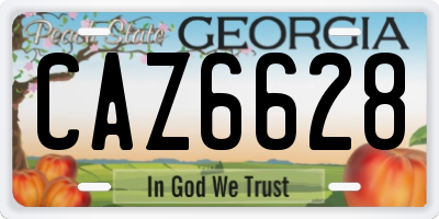 GA license plate CAZ6628