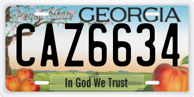 GA license plate CAZ6634