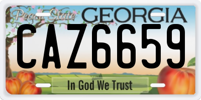 GA license plate CAZ6659