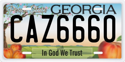 GA license plate CAZ6660