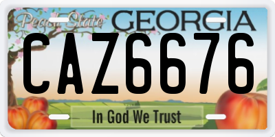 GA license plate CAZ6676